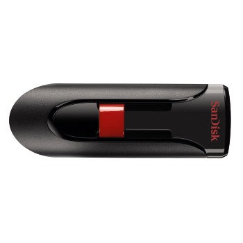 SanDisk Cruzer Glide USB-Stick 128 GB – USB-A, USB 2.0, 128-Bit AES, Diamant, Schwarz/Rot