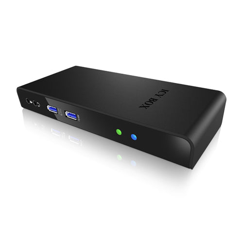 ICY BOX IB-DK2241 Dockingstation – USB-A, 1× HDMI, 1× DVI, 6× USB-A, GbE, 3,5 mm Audio, für Windows/Mac