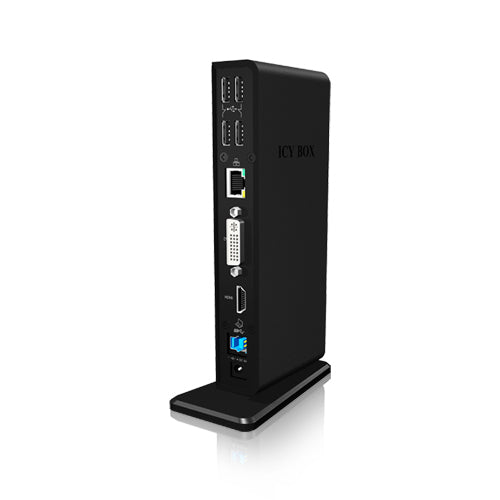 ICY BOX IB-DK2241AC Dockingstation – USB-A, 1× HDMI, 1× DVI, GbE, 3,5 mm Audio, für Windows/Mac