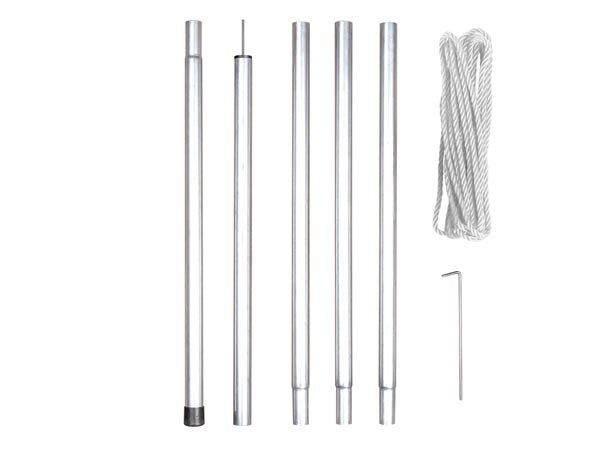 Perel Aufhängematerial – Ø 2,5 × 250 cm – mit Spannleinen – Silber