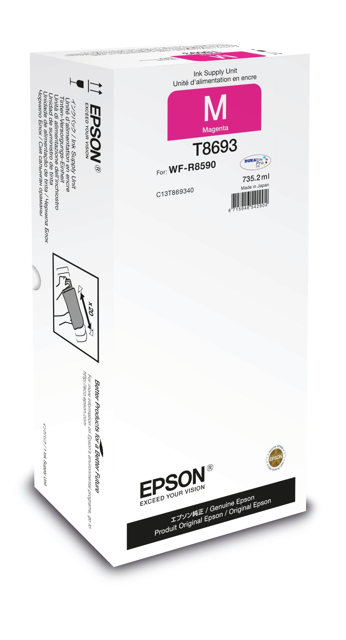 Epson T869340 Tintenpatrone (Foto Magenta, XXL), bis zu 75000 Seiten, für WorkForce Pro WF-R8590
