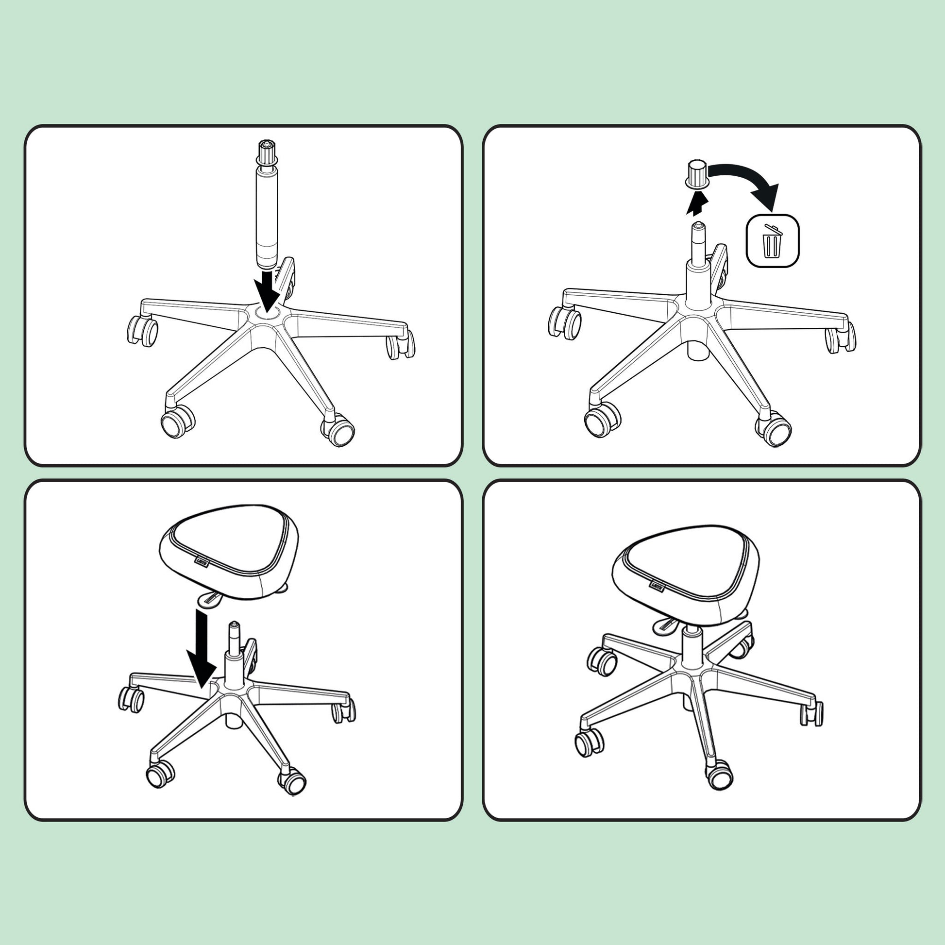 Leitz Hocker Activ – Sitzhöhe 47 cm, 110 kg, schwarz