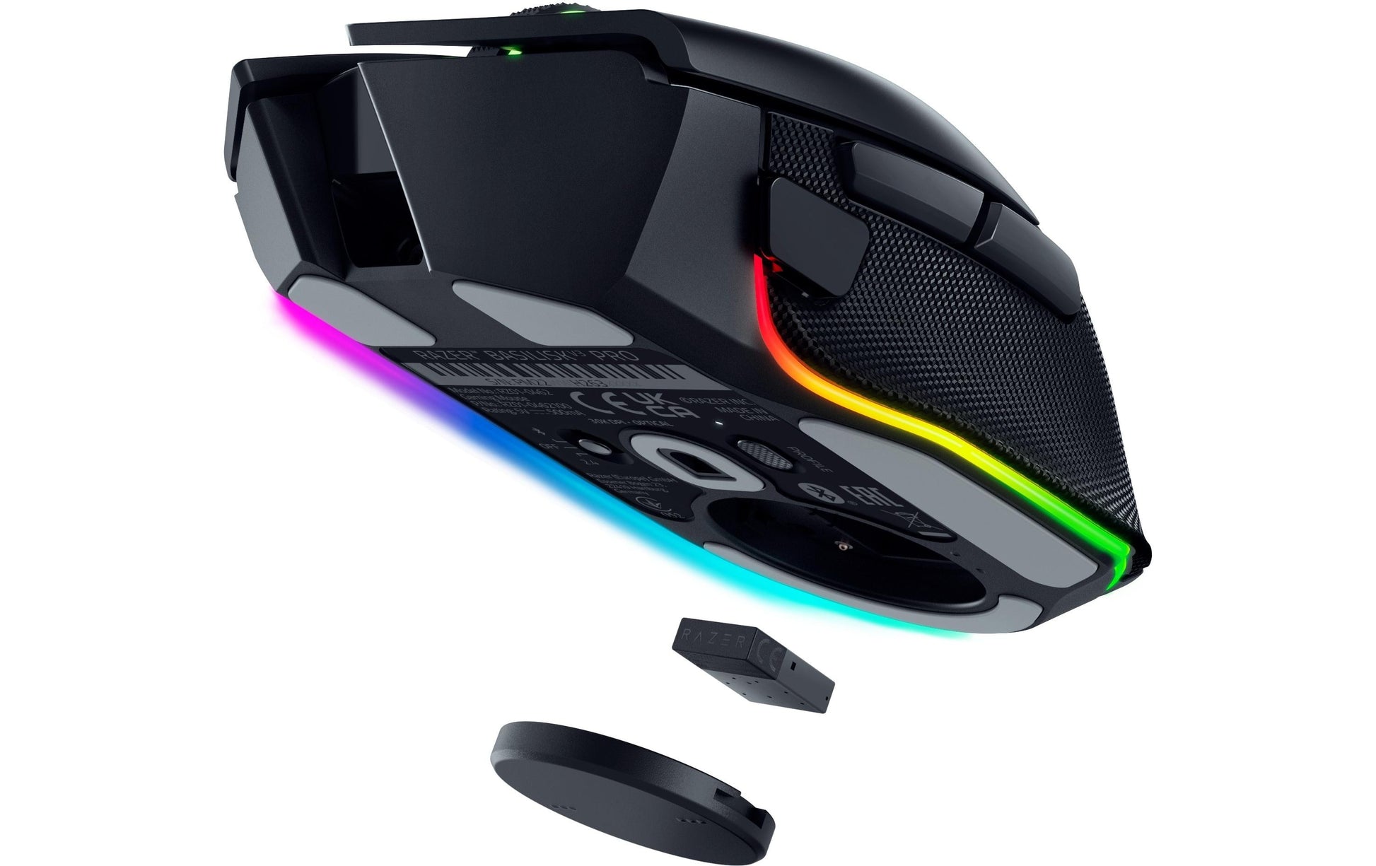 Razer Basilisk V3 Pro – Gaming-Maus – Kabellos (Bluetooth/2,4 GHz), 30000 DPI, Rechts, Schwarz