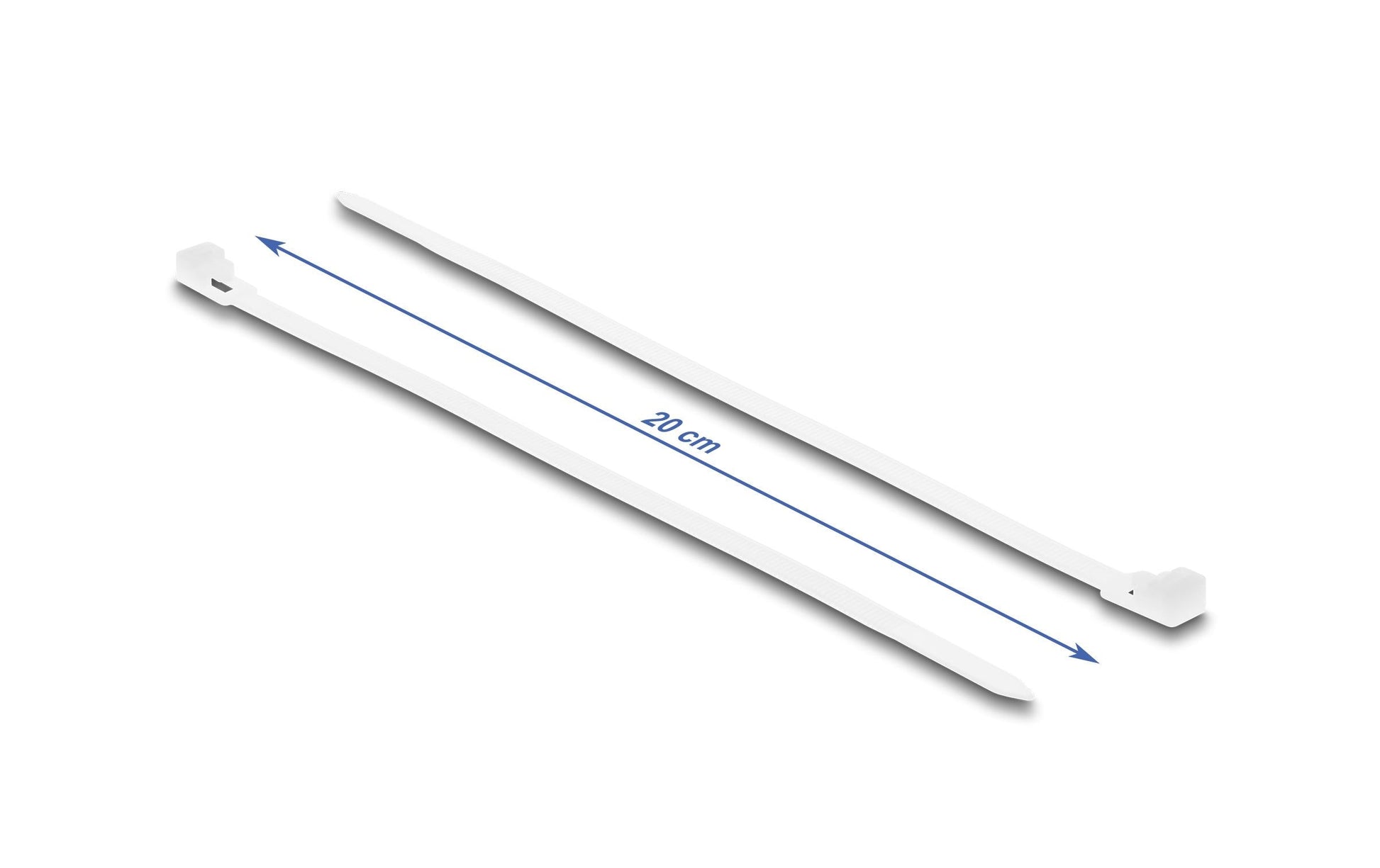 DeLOCK Klettkabelbinder 4,8×200 mm, 100er-Pack – Weiss