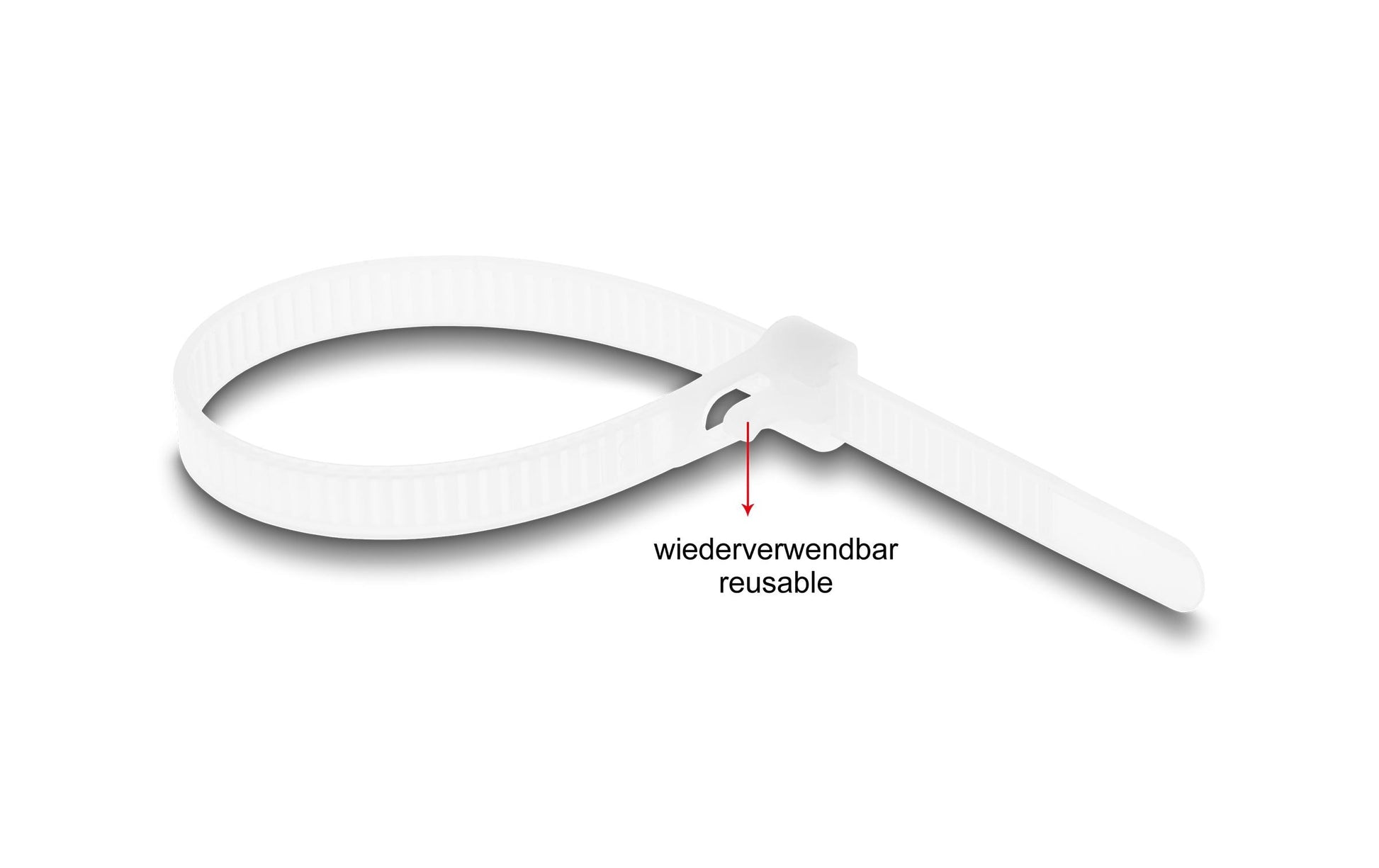 DeLOCK Klettkabelbinder, 7,2×150 mm, 100er-Pack – Weiss