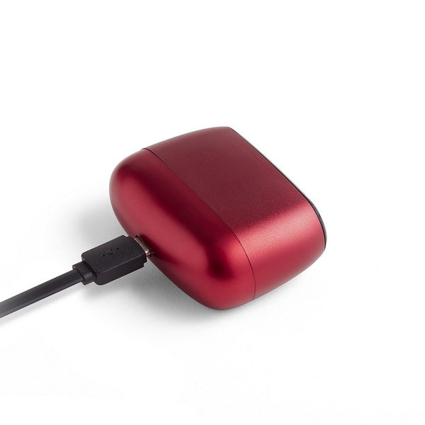 LEXON Minut Wecker – digital – 6,5 × 4,5 × 2,5 cm, dunkelrot, Aluminium, Schlummerfunktion, USB
