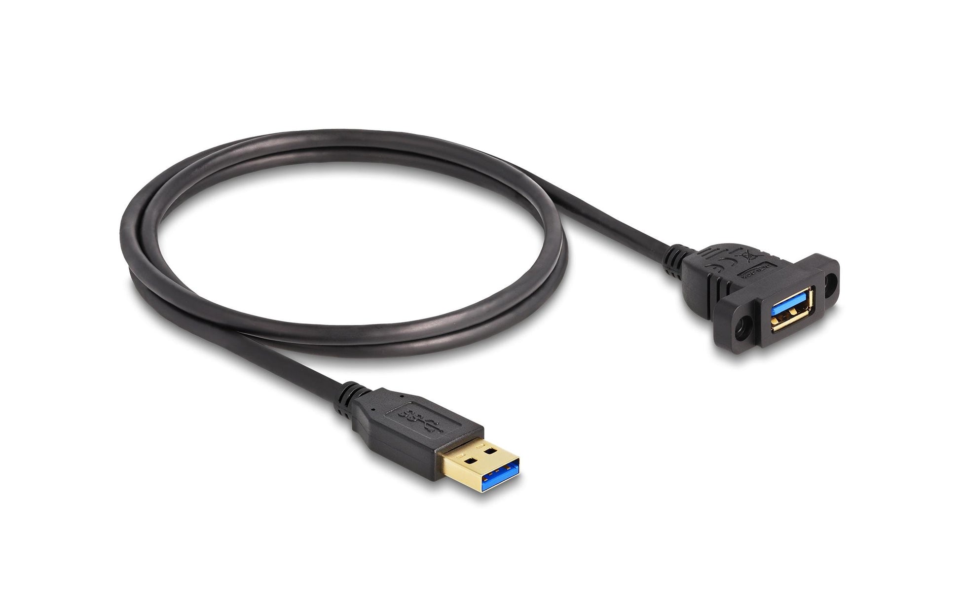 DeLOCK USB-A Verlängerungskabel (Stecker auf Buchse) – USB 3.2 Gen 1 (5 Gbit/s) – 1 m – Schwarz