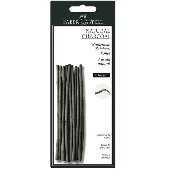 Faber-Castell Zeichenkohle – Anthrazit, Ø 6 mm, 12er-Set