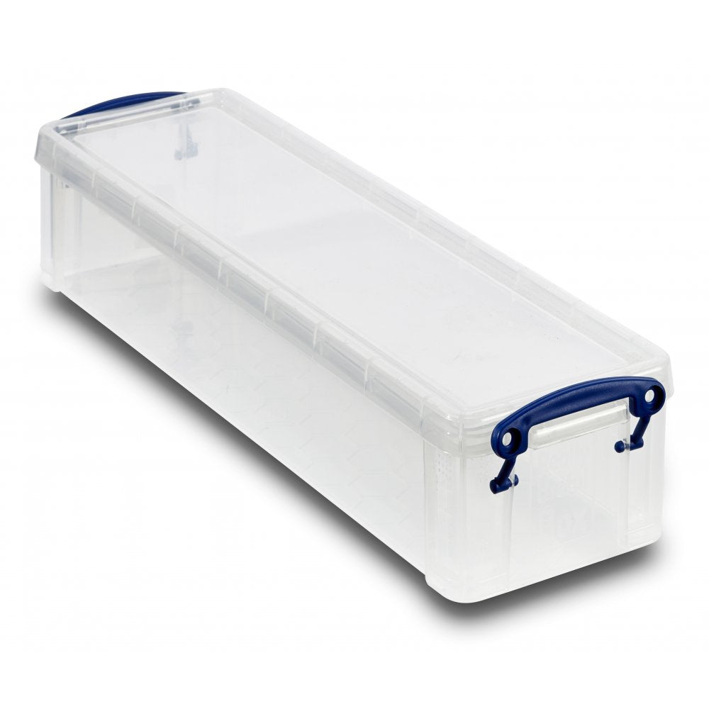 Really Useful Boxes Aufbewahrungsbox 1,5 l – Kunststoff – transparent – mit Verriegelung, mit Griff – 355 × 70