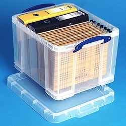Really Useful Boxes Stapelbox, 480 × 390 × 310 mm, 35 l, Kunststoff, Transparent, Verstärkter Boden