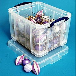 Really Useful Boxes Stapelbox, 480 × 390 × 310 mm, 35 l, Kunststoff, Transparent, Verstärkter Boden
