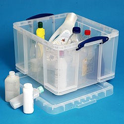 Really Useful Boxes Aufbewahrungsbox 42 l (ohne Deckel) – Kunststoff – Transparent – 520 × 310 × 440 mm