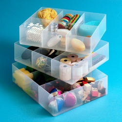 Really Useful Boxes Einsatz für Ordnungsboxen, 375 × 310 × 90 mm, Kunststoff (PP), transparent, 6 Fächer