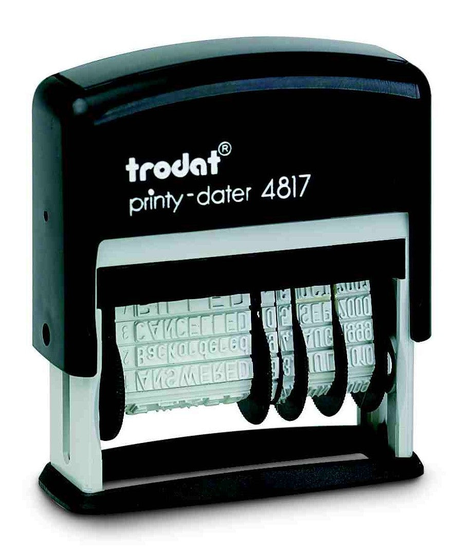 Trodat Motivstempel printy-dater – 12er-Set, Deutsch, austauschbares Kissen