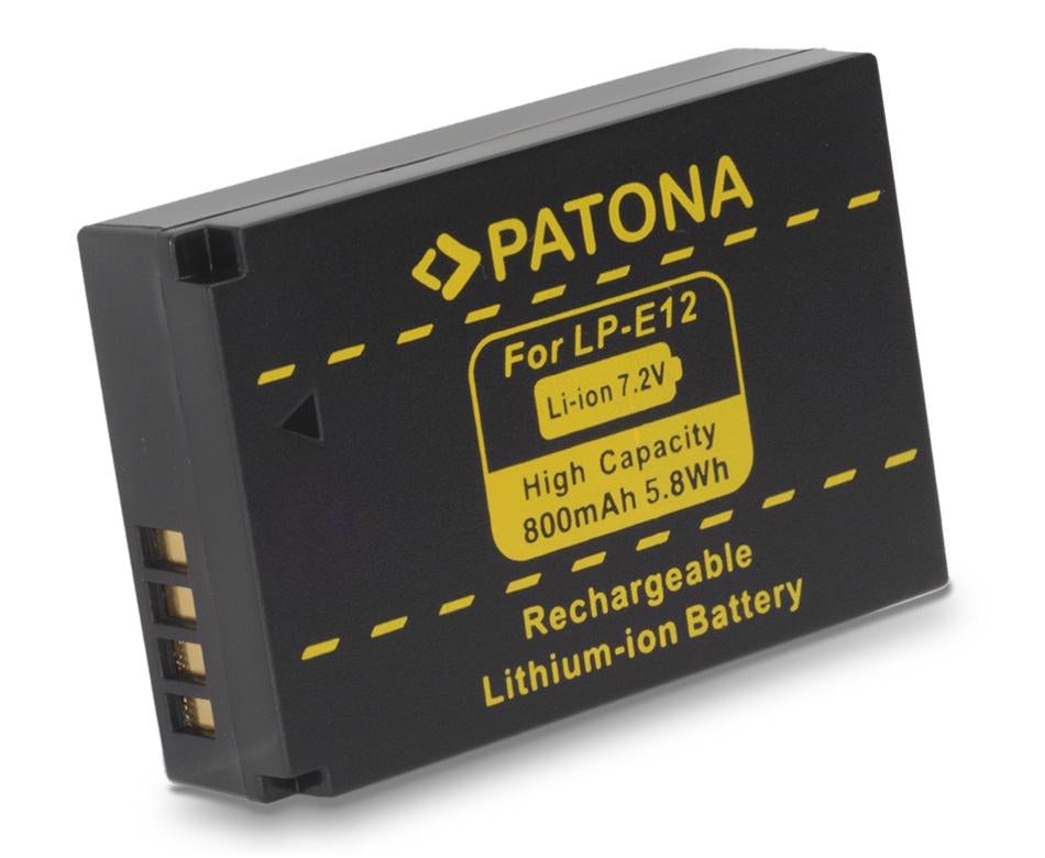 PATONA Akku LP-E12 – 800 mAh, 7,2 V – für Canon EOS M, 100D