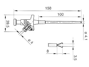 Velleman HM6410 – Klemmprüfspitze – Bananenstecker, 60 V DC, Durchgangswiderstand 50 mΩ, Rot