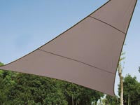 Perel Sonnensegel Dreieck – 360 × 360 × 360 cm, Grau/Braun, Polyester, 160 g/m²
