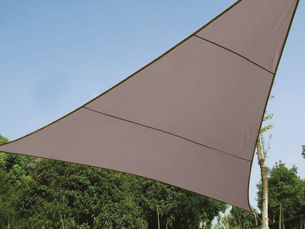 Perel Sonnensegel – Dreieck, 5 × 5 × 5 m – Polyester, braun