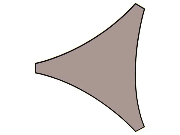 Perel Sonnensegel – Dreieck, 5 × 5 × 5 m – Polyester, braun