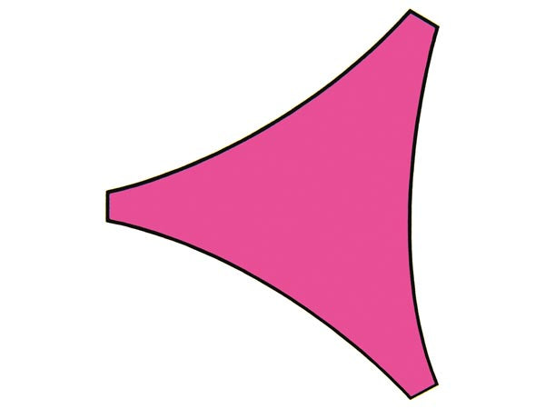 Perel Sonnensegel Dreieck – Seitenlänge 500 cm, Pink, Polyester, 160 g/m²
