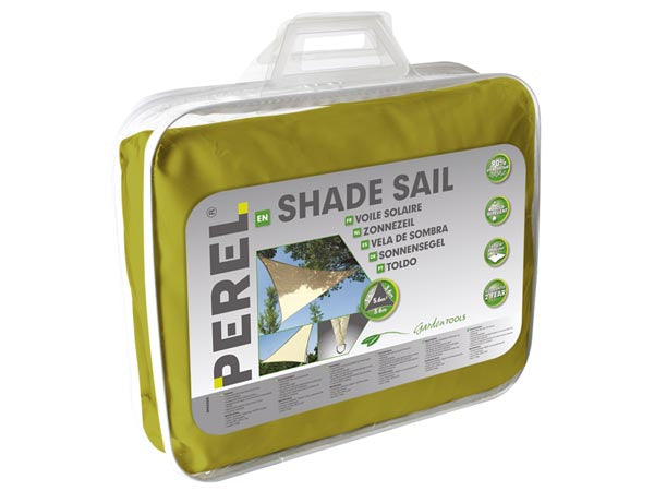 Perel Sonnensegel Dreieck – 500 × 500 × 500 cm, Lindgrün, Polyester, 160 g/m²