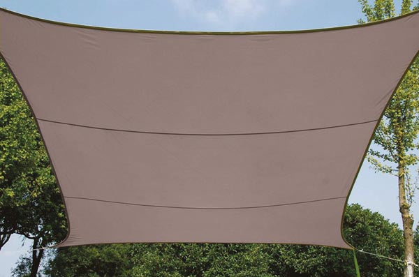 Perel Sonnensegel – 360 × 360 cm, braun, Polyester, 160 g/m²