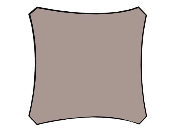 Perel Sonnensegel – 360 × 360 cm, braun, Polyester, 160 g/m²