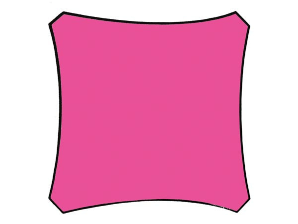 Perel Sonnensegel – 360 × 360 cm, Pink, Polyester, 160 g/m²