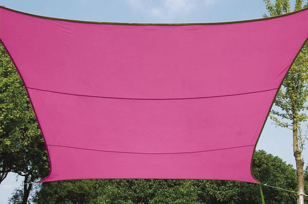 Perel Sonnensegel – 360 × 360 cm, Pink, Polyester, 160 g/m²