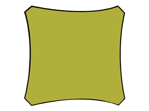 Perel Sonnensegel GSS4360LG, 360 × 360 cm – Grün, Polyester