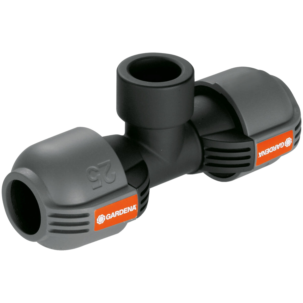 Gardena T-Stück – 25 mm × 3/4" Innengewinde, grau, 2 Ausgänge, für Sprinklersystem