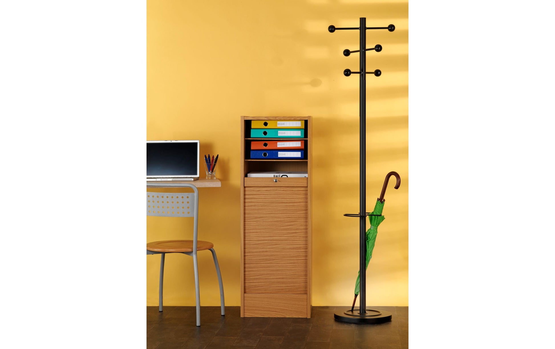 Unilux ACCESS Garderobenständer (mit Schirmhalter) – Stahl – Schwarz – 1'750 mm
