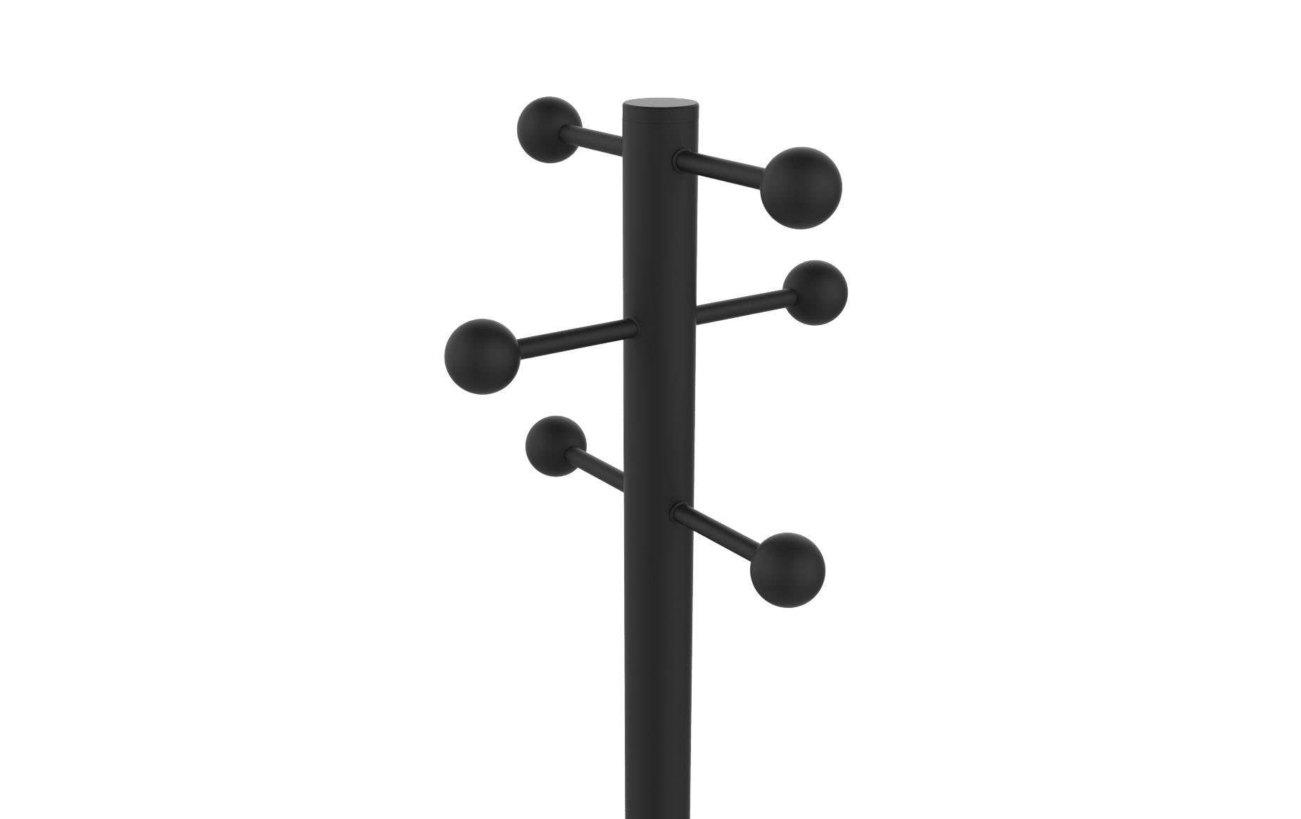Unilux ACCESS Garderobenständer (mit Schirmhalter) – Stahl – Schwarz – 1'750 mm