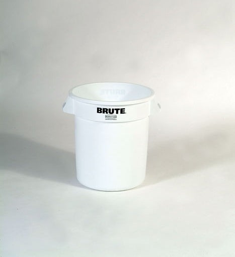 Rubbermaid Müllcontainer BRUTE 2610 – 37,9 l – Kunststoff (LLDPE), rund – weiss