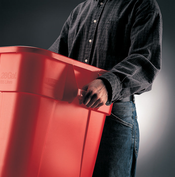 Rubbermaid Mobiler Abfallsammler BRUTE – 106 l – Kunststoff (LLDPE), quadratisch – rot