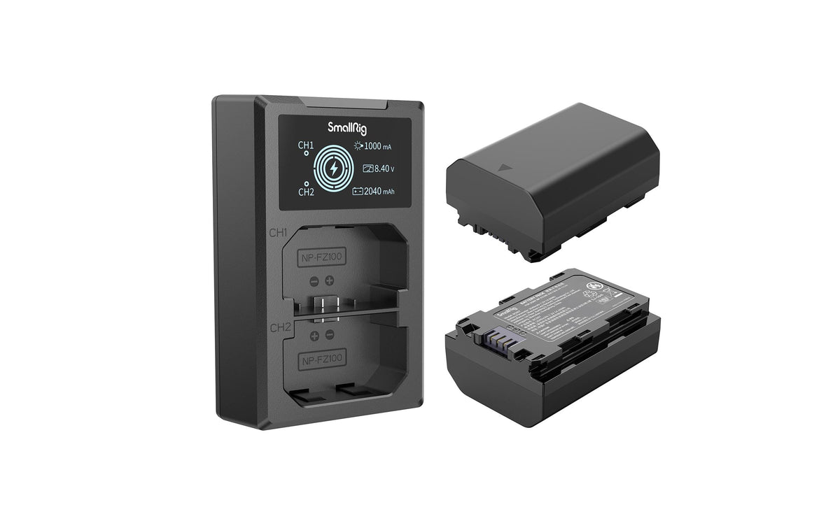 SmallRig Akku-Set NP-FZ100 – 7,2 V, 2040 mAh, 14,69 Wh – für Sony Kameras