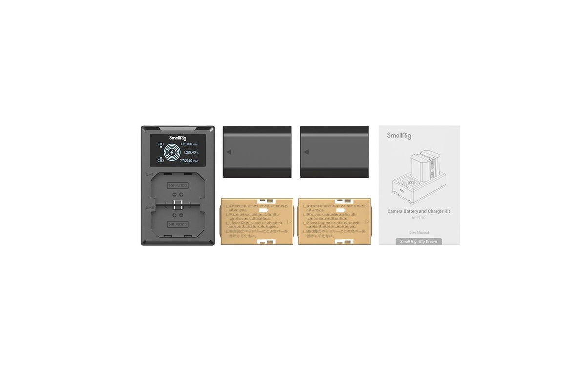 SmallRig Akku-Set NP-FZ100 – 7,2 V, 2040 mAh, 14,69 Wh – für Sony Kameras