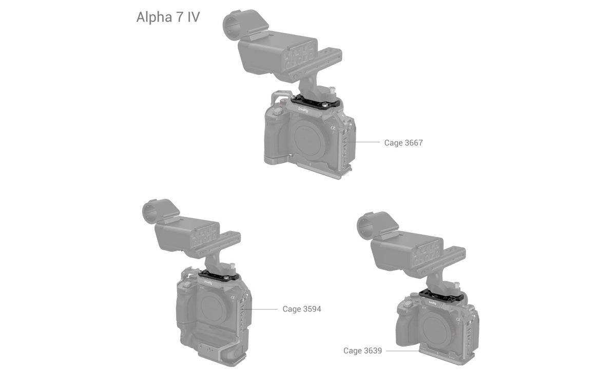 SmallRig MD4019 Adapterplatte – für Sony FX3, Alpha 7 IV, Alpha 7S III – Schwarz