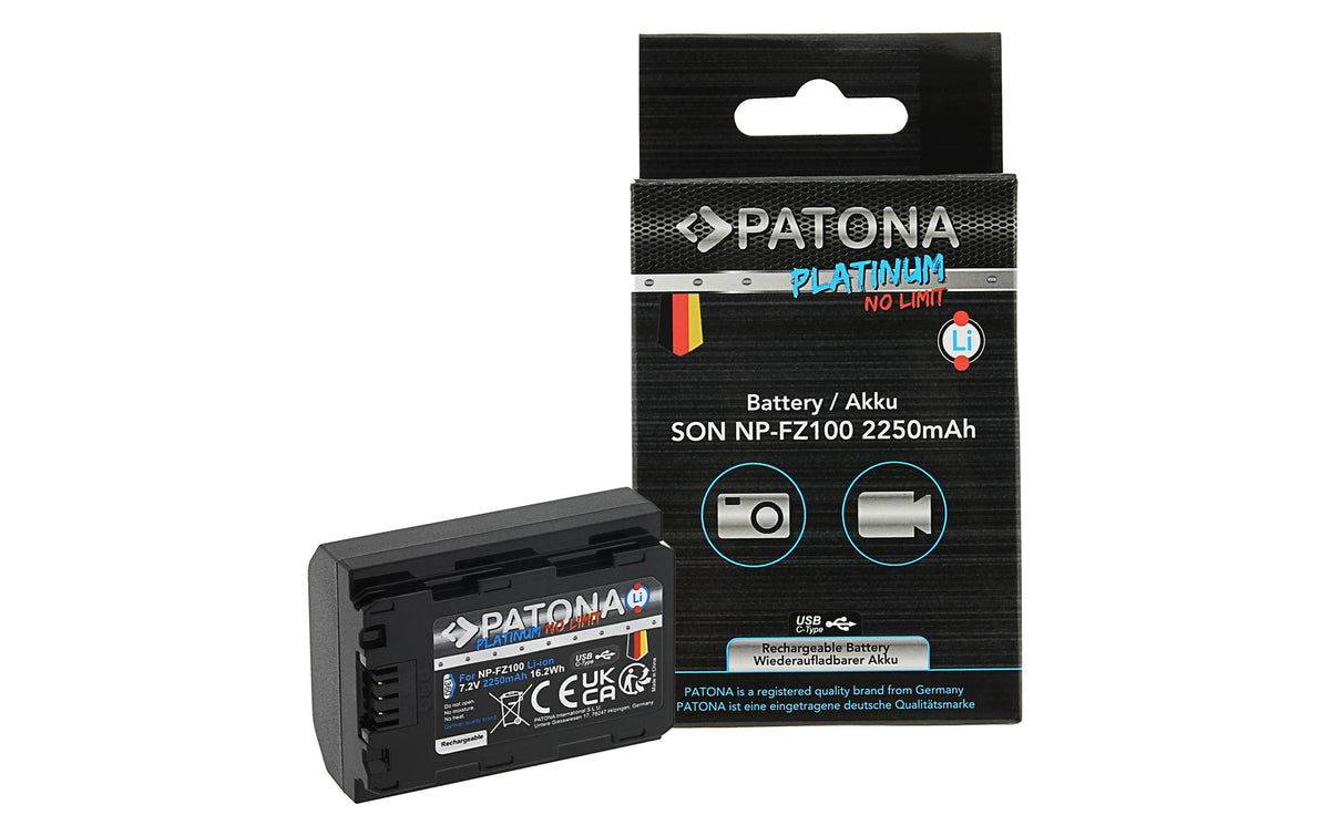 PATONA Platinum Akku NP-FZ100 – 2600 mAh (18,7 Wh), 7,2 V – Li-Ion – für Sony A7 III, A7C, A9 und andere