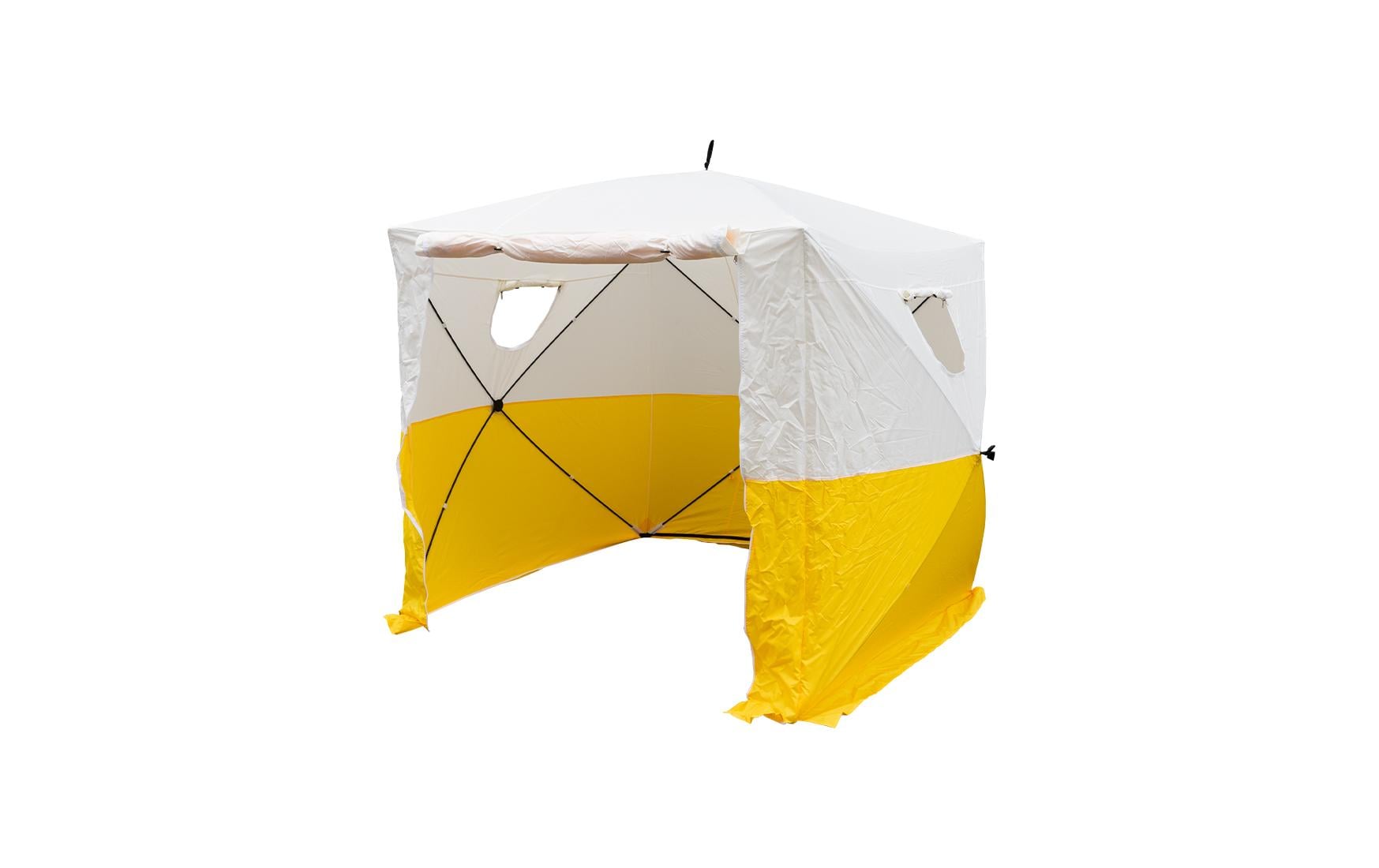 Ekström Bau- und Arbeitszelt – 2 × 2 × 2 m, 300D Polyester, Gelb/Weiss, Wassersäule 1500 mm
