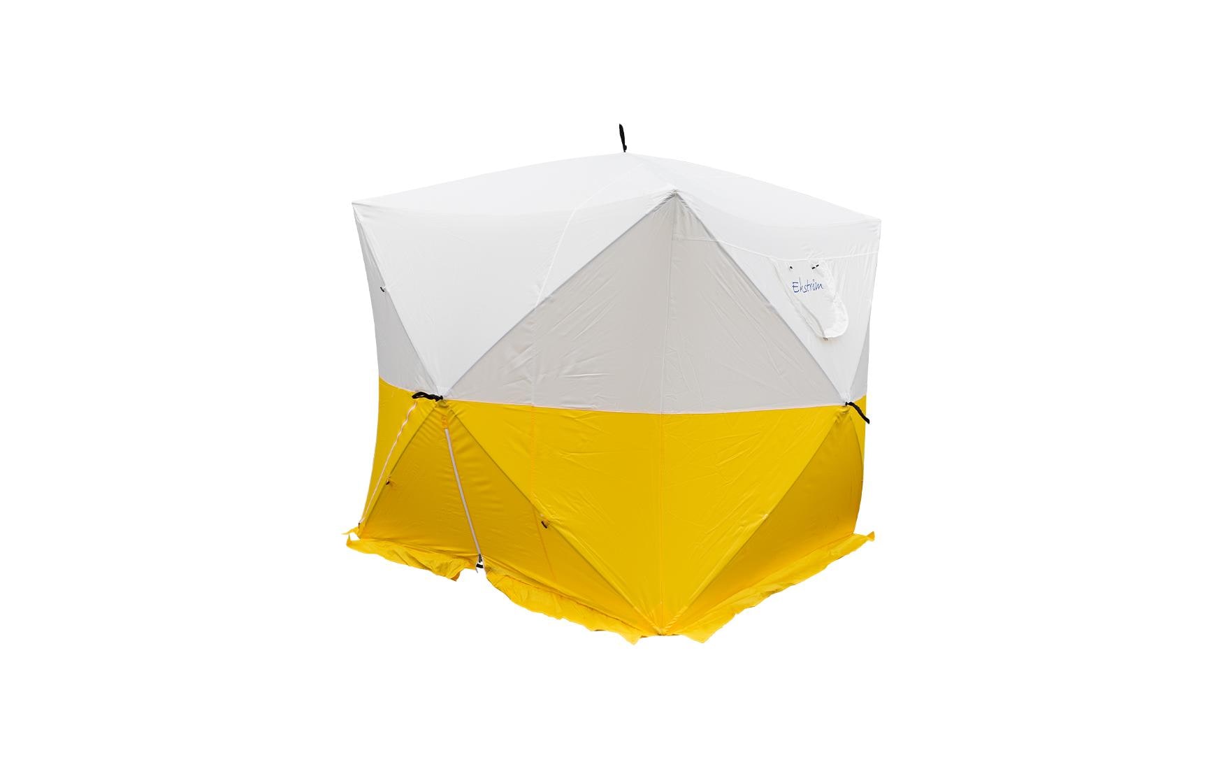 Ekström Bau- und Arbeitszelt – 2 × 2 × 2 m, 300D Polyester, Gelb/Weiss, Wassersäule 1500 mm