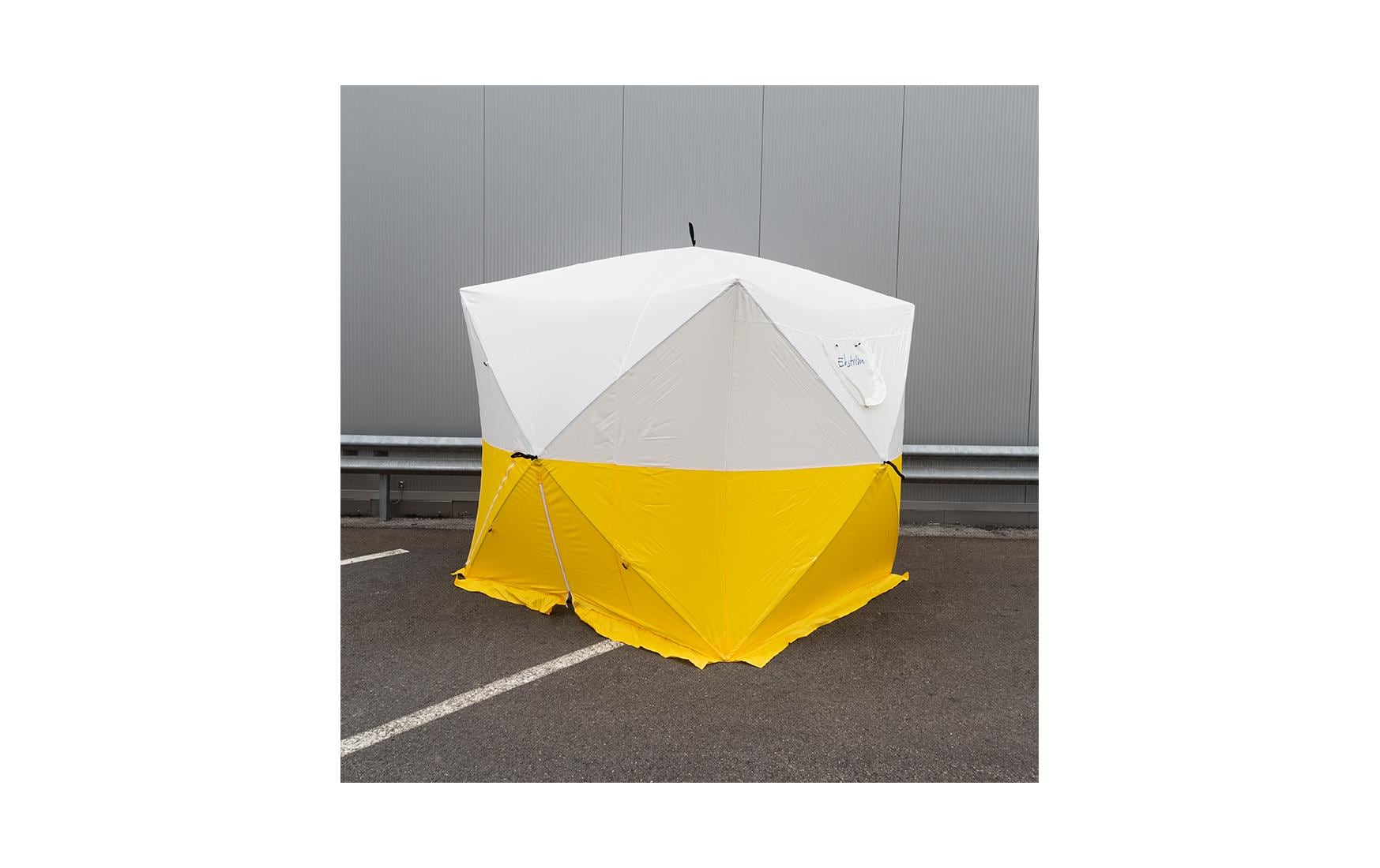 Ekström Bau- und Arbeitszelt – 2 × 2 × 2 m, 300D Polyester, Gelb/Weiss, Wassersäule 1500 mm