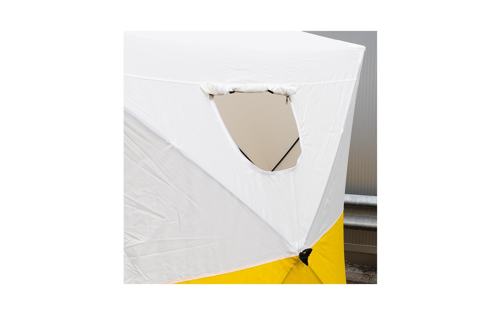 Ekström Bau- und Arbeitszelt – 2 × 2 × 2 m, 300D Polyester, Gelb/Weiss, Wassersäule 1500 mm