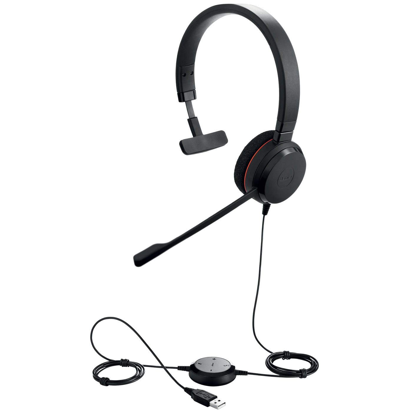 Jabra Evolve 20 – Mono Headset – USB‑A, Rauschunterdrückung, Stummschalter, 1,2 m Kabel – Schwarz