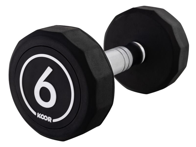 KOOR Kurzhantel F02625, 6 kg pro Hantel – Schwarz