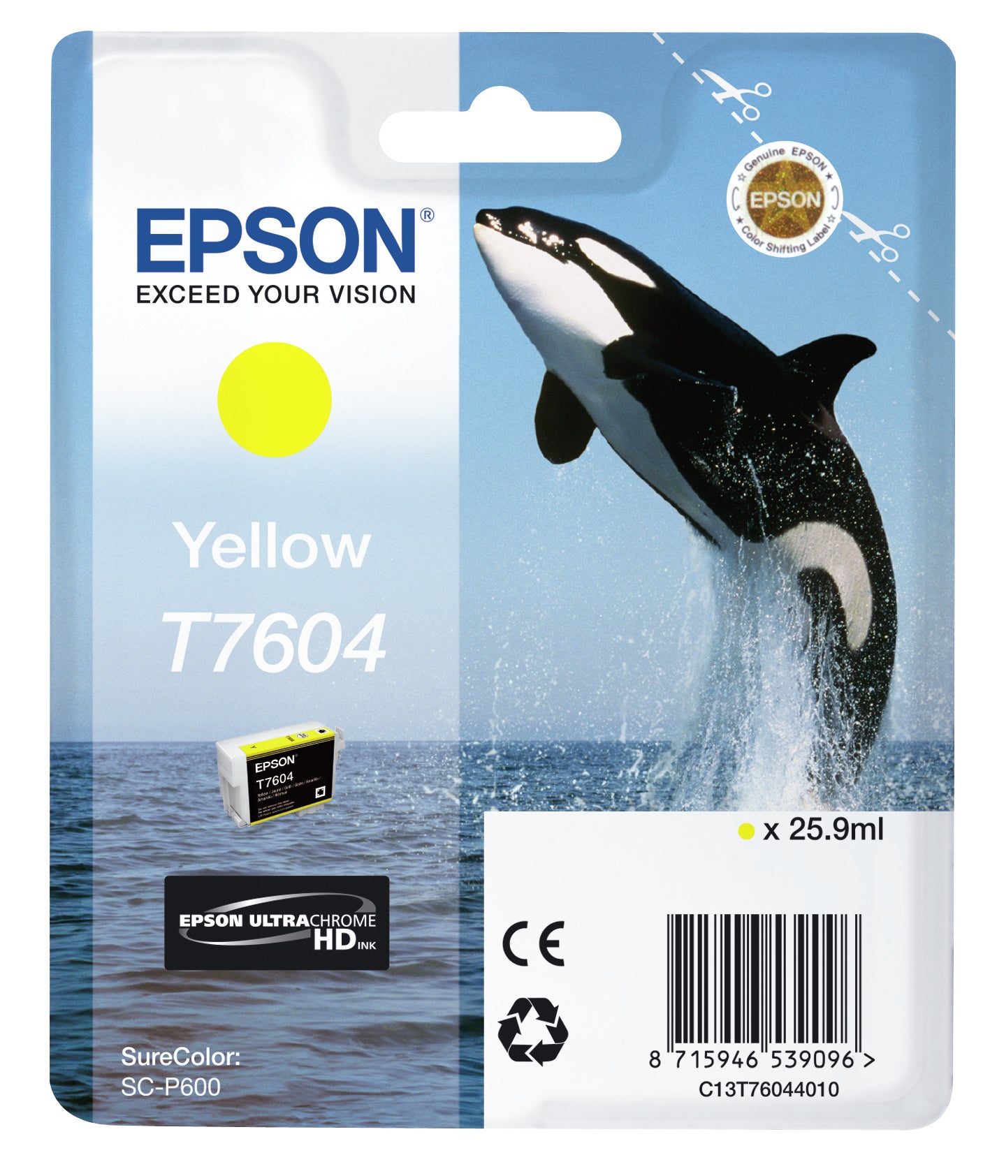 Epson Tintenpatrone T7604, Gelb, 25,9 ml