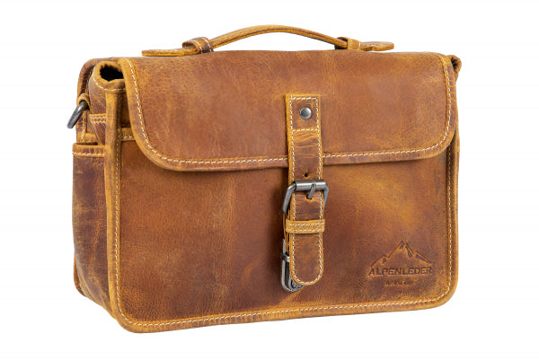 Alpenleder Presse-Umhängetasche – Leder – Beige – 290 × 210 × 100 mm