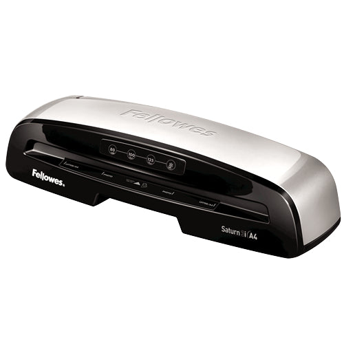 Fellowes Saturn 3i Laminiergerät A4 – 2-Rollen, 75–125 µm, Kaltlamination, Aufheizzeit 1 Min., 500 mm/min