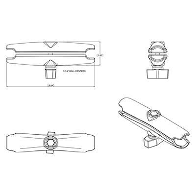 RAM Mounts RAM-B-201U-C – Montagezubehör, 152,4 mm, Schwarz