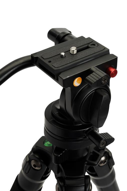 Celestron 82052 Stativ – bis 174,6 cm, Traglast 4 kg, 4 Segmente, eingeklappt 62,8 cm – Schwarz